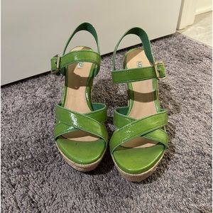 UGG wedge sandals, size 8.5, never worn